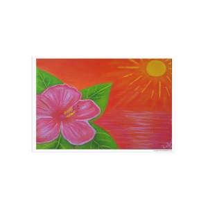 Orange Hibiscus at Golden Hour | A6 Fine Art Postcard