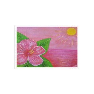 Pink Hibiscus at Golden Hour | A6 Fine Art Postcards